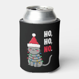 Cat Christmas Shirt Kids Funny Santa Cat Christmas Can Cooler