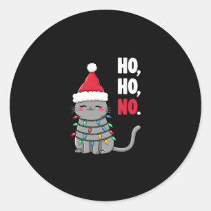 Cat Christmas Shirt Kids Funny Santa Cat Christmas Classic Round Sticker