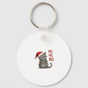 Cat Christmas Shirt Kids Funny Santa Cat Christmas Keychain