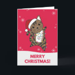 Cat Christmas Snow Winter Animals Cats Card<br><div class="desc">The cat for Christmas with fairy lights. Funny animals with gifts and snow to the holidays. Also funny for Christmas in July. Cats are sweet animals and perfect for Christmas.</div>