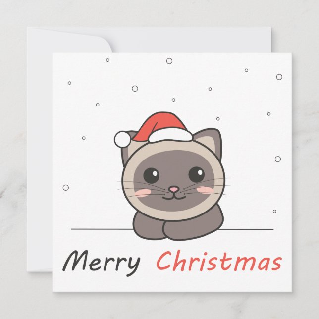 Cat Christmas Snow Winter Animals Cats Invitation (Front)