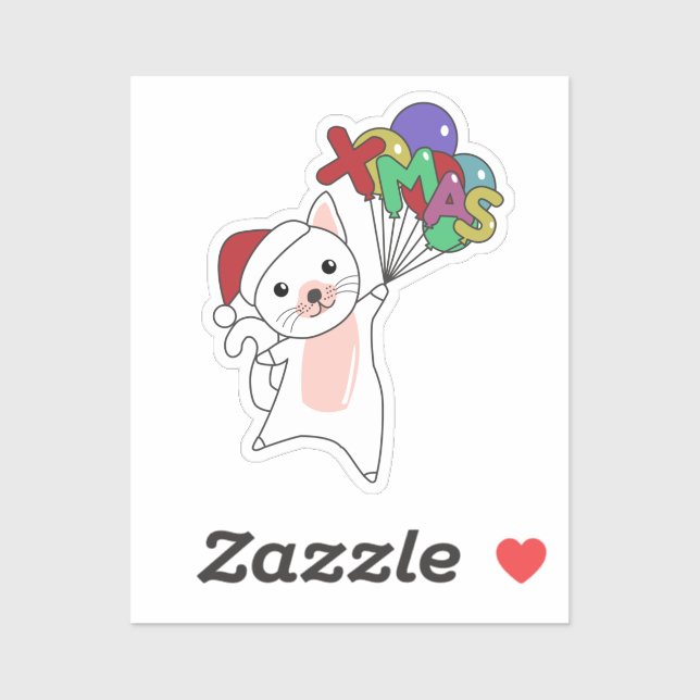 Cat Christmas Snow Winter Animals Cats Sticker (Sheet)