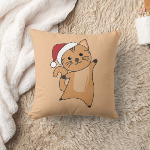 Cat Christmas Snow Winter Animals Cats Throw Pillo Pillow