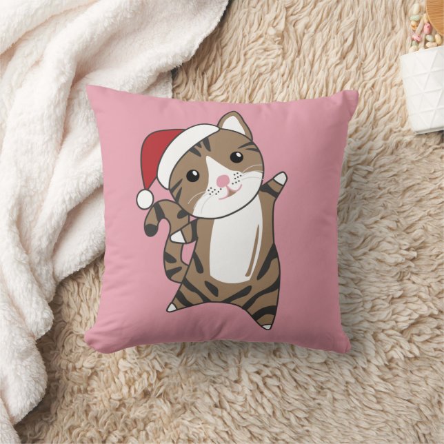 Cat Christmas Snow Winter Animals Cats Throw Pillo Pillow (Blanket)