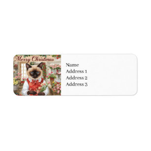 Cat Christmas themed for Siamese Cat Lovers