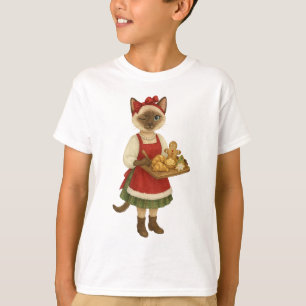 Cat Christmas themed in Bakery Shop  T-Shirt