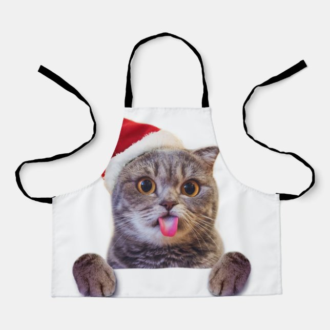 Cat Christmas Tongue Apron (Front)