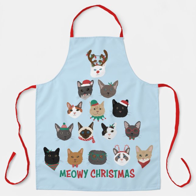 Cat Christmas Tree Apron (Front)