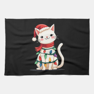 Cat Christmas Tree Christmas (1) Kitchen Towel
