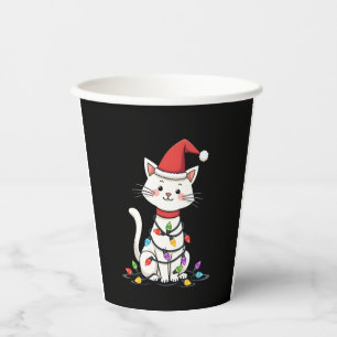 Cat Christmas Tree Christmas (1) Paper Cups