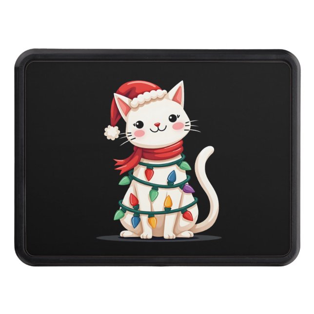 Cat Christmas Tree Christmas (1) Trailer Hitch Cover (Front)