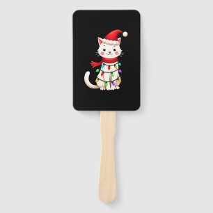 Cat Christmas Tree Christmas (2) Hand Fan