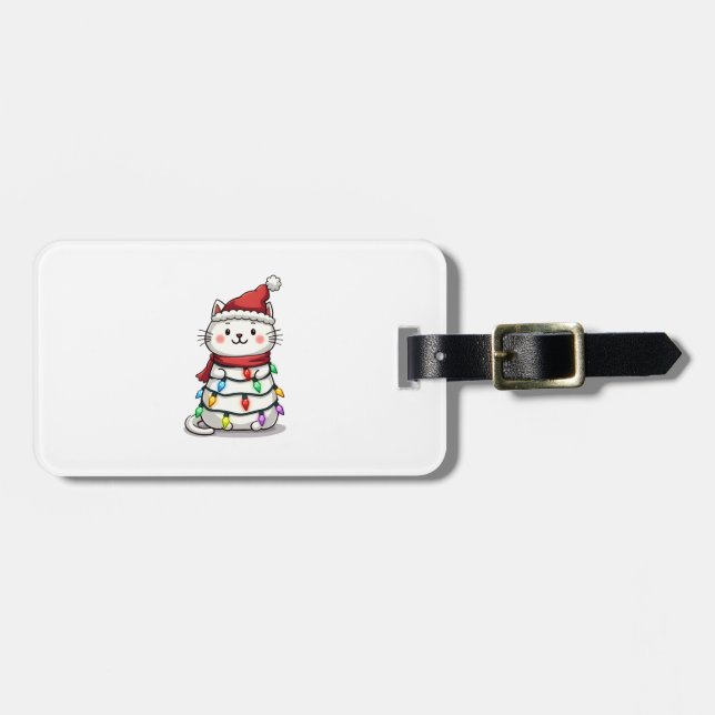 Cat Christmas Tree Christmas (2) Luggage Tag (Front Horizontal)