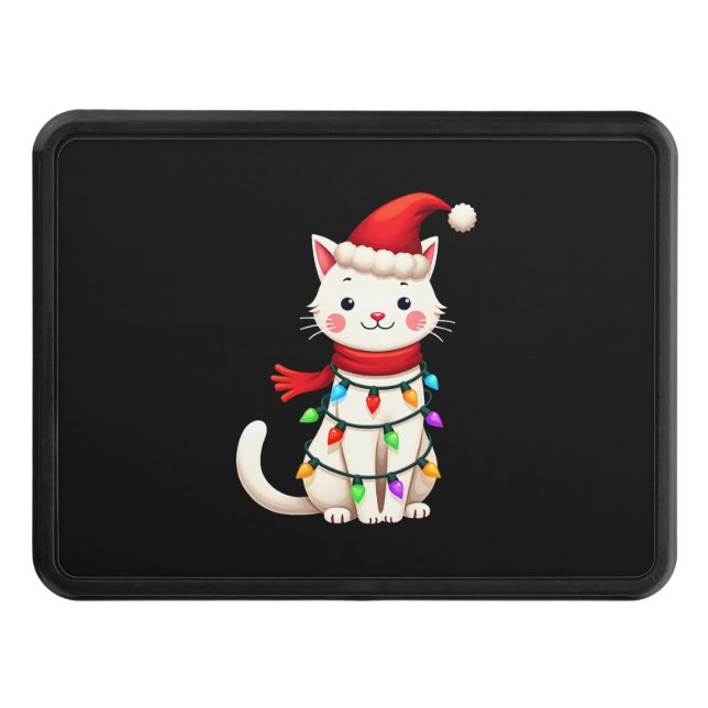 Cat Christmas Tree Christmas (2) Trailer Hitch Cover (Front)