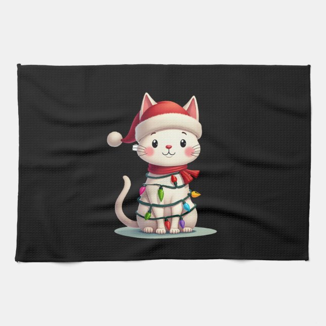 Cat Christmas Tree Christmas (3) Kitchen Towel (Horizontal)