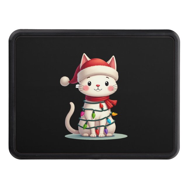 Cat Christmas Tree Christmas (3) Trailer Hitch Cover (Front)