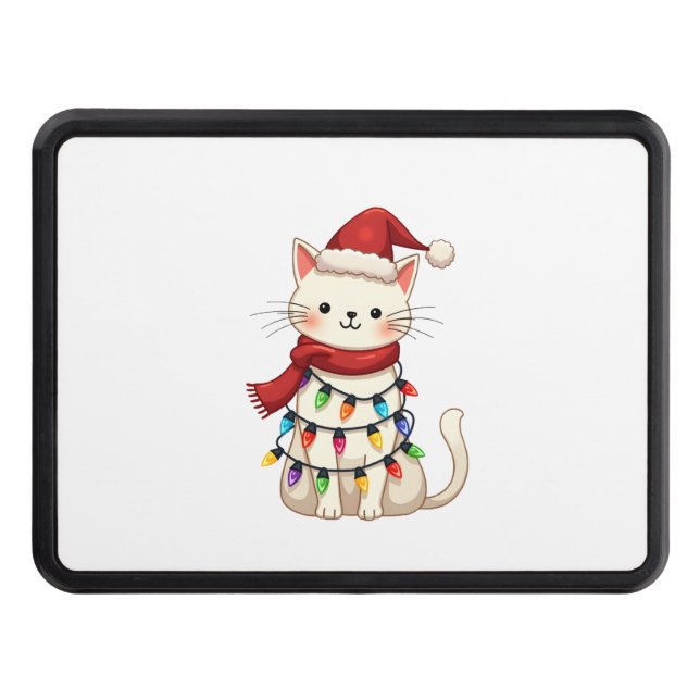 Cat Christmas Tree Christmas (3) Trailer Hitch Cover (Front)