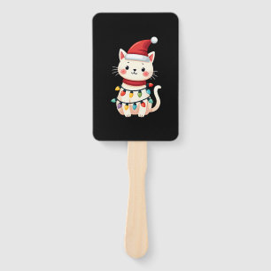 Cat Christmas Tree Christmas (4) Hand Fan