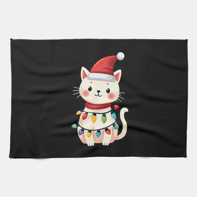 Cat Christmas Tree Christmas (4) Kitchen Towel (Horizontal)