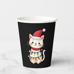 Cat Christmas Tree Christmas (4) Paper Cups