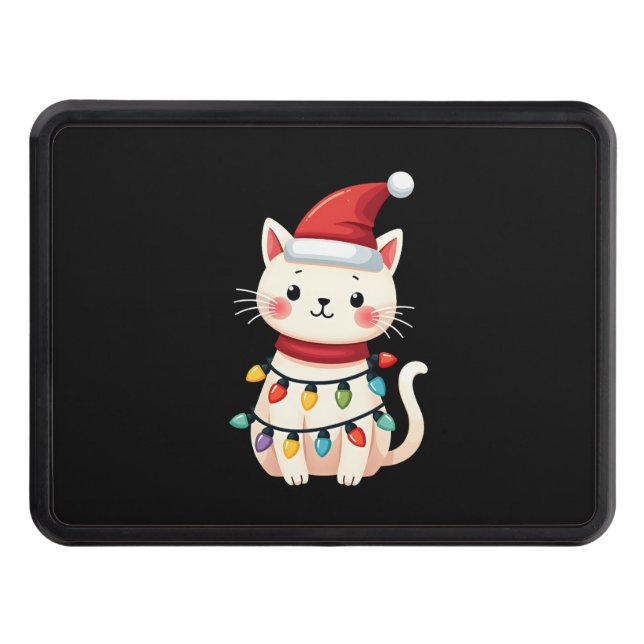 Cat Christmas Tree Christmas (4) Trailer Hitch Cover (Front)
