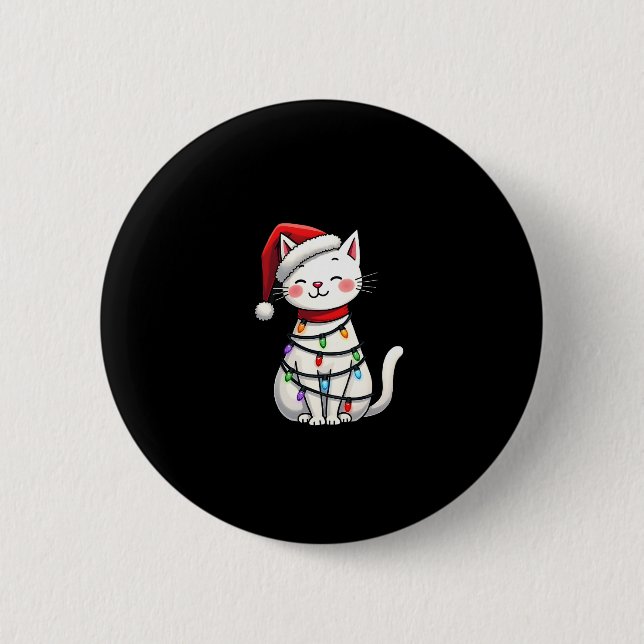 Cat Christmas Tree Christmas (5) 2 Inch Round Button (Front)
