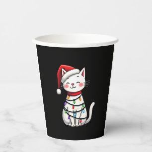 Cat Christmas Tree Christmas (5) Paper Cups