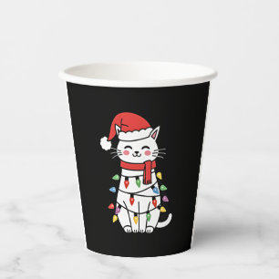 Cat Christmas Tree Christmas (7) Paper Cups