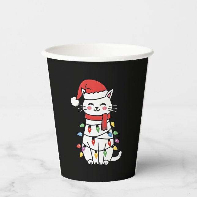 Cat Christmas Tree Christmas (7) Paper Cups (Front)