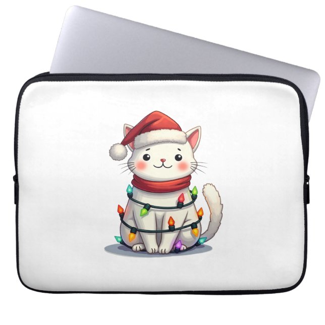Cat Christmas Tree Christmas Laptop Sleeve (Front)