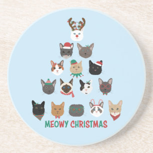 Cat Christmas Tree Coaster
