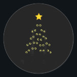 Cat Christmas Tree Cute Black Kitten Lover Meowy W Classic Round Sticker<br><div class="desc">Cat Christmas Tree Cute Black Kitten Lover Meowy Women Kids</div>