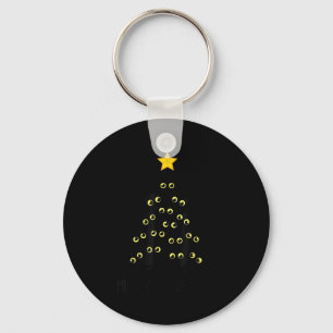 Cat Christmas Tree Cute Black Kitten Lover Meowy W Keychain