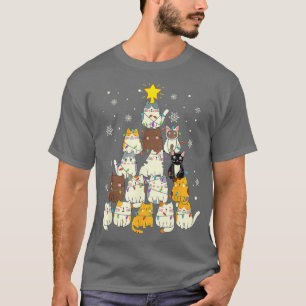Cat Christmas Tree Funny Christmas Merry Catmas Bo T-Shirt