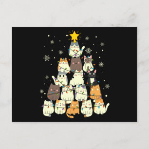 Cat Christmas Tree Gift, Cats Lovers Decoration Postcard