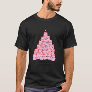 Cat Christmas Tree Girls Boys  Meowy Catmas Santa T-Shirt