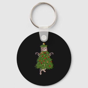 Cat Christmas Tree Keychain