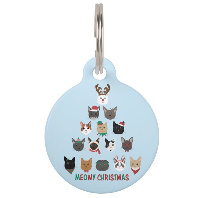 Cat Christmas Tree Pet Tag (Front)