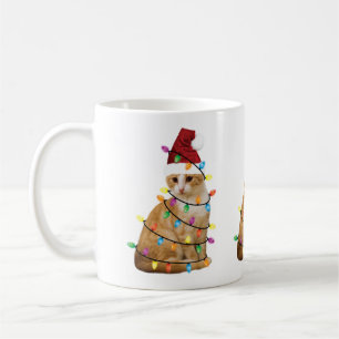 Cat Christmas Tree Santa Funny Xmas Cat Lover Coffee Mug