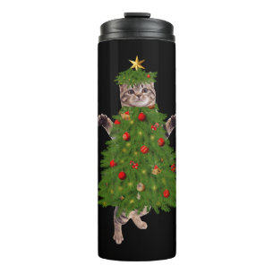 Cat Christmas Tree Thermal Tumbler