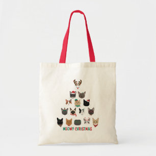 Cat Christmas Tree Tote Bag