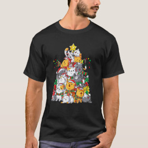 Cat Christmas Tree Xmas Girls Boys  Meowy Catmas S T-Shirt