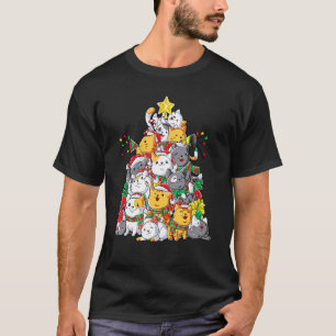 Cat Christmas Tree Xmas Girls Boys Meowy Catmas Sa T-Shirt