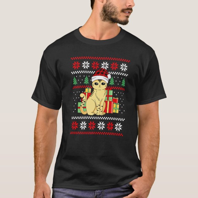 Cat Christmas Ugly Sweater  Santa Cat (Front)