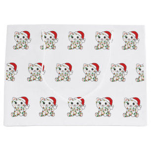 Cat Christmas Winter Animals Cats Large Gift Bag