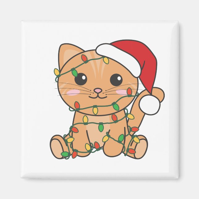 Cat Christmas Winter Animals Cats Magnet (Front)