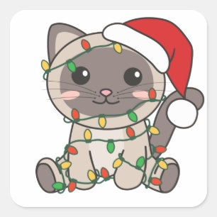 Cat Christmas Winter Animals Cats Square Sticker
