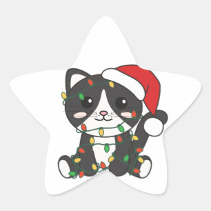 Cat Christmas Winter Animals Cats Star Sticker