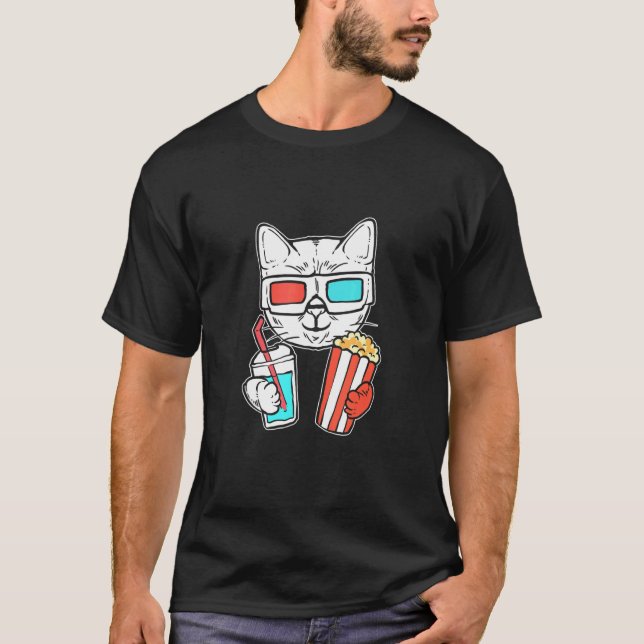 Cat Cinema Foodie T-Shirt (Front)