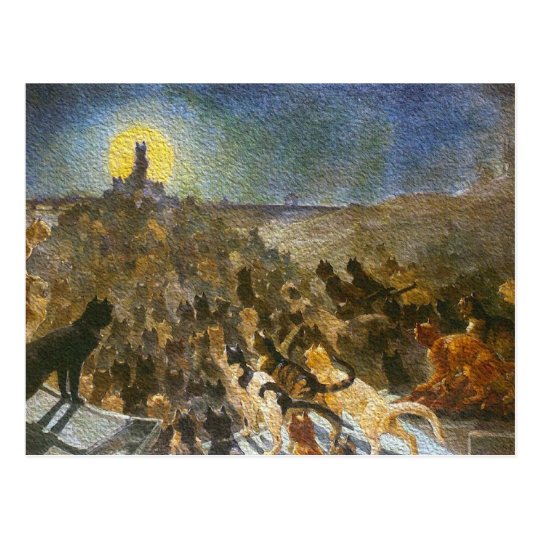 Cat City Postcard! Théophile Steinlen Vintage Art Postcard